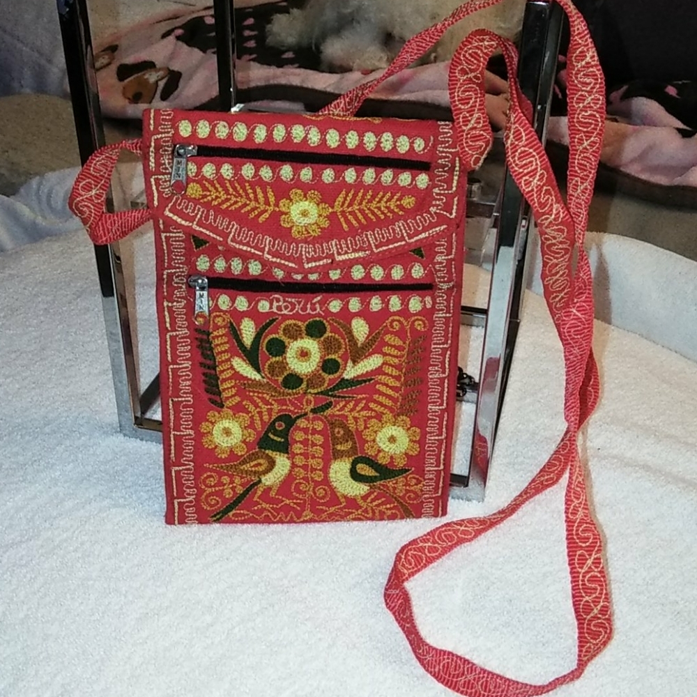Hand Embroidered PERU Crossbody